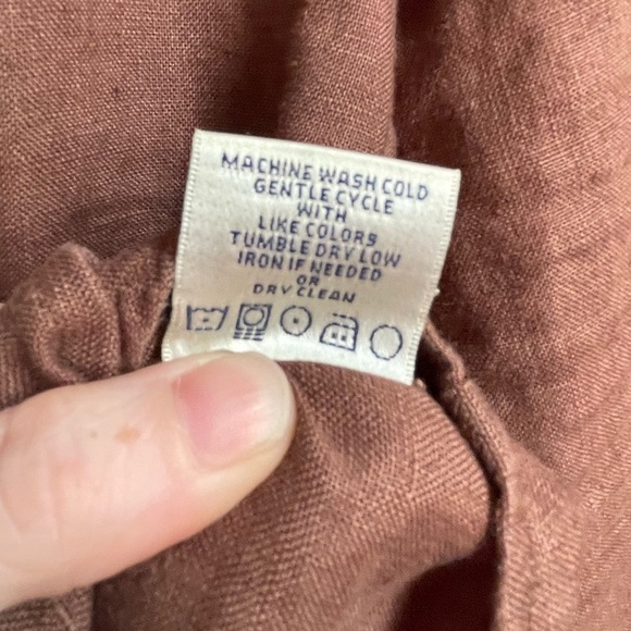 Tasha Polizzi SaddleBlanket Ruffle Pearl Snap Down Long Sleeve Linen Shirt Sz S. - Picture 4 of 10